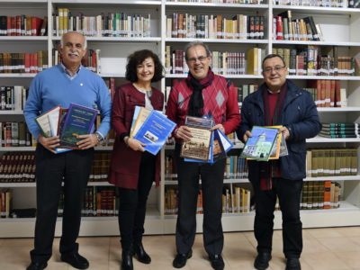 Victoria Abón y Antonio Clavero entre Felipe Foj y Antonio García Velasco.